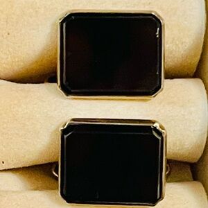 875 Sterling Silver Cufflinks VTG SMOKY QUARTZ GEMSTONE USSR